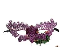 Elegant Venetian Lace Eye Mask -Out Masquerade Mask For Women, Halloween Party & Ballroom Dancing(Silver)