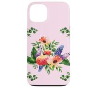 Elegant Watercolor Floral Bouquet Design with Vibrant Flower Custodia per iPhone 13
