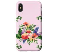 Elegant Watercolor Floral Bouquet Design with Vibrant Flower Custodia per iPhone X/XS