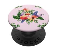 Elegant Watercolor Floral Bouquet Design with Vibrant Flower PopSockets PopGrip Adesivo