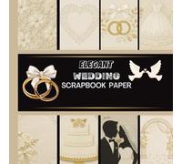 Elegant Wedding Scrapbook Paper Collection - 10 Double-Sided White & Gold Lace Designs - Bridal Gowns, Rings & Romance Pages for Journals, Albums & Memory Books