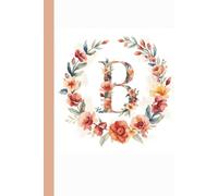 Elegant White and Floral Style Letter B Notebook