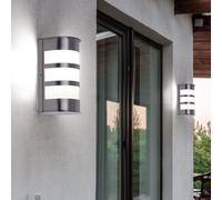 2er Set Esterno Facciate Luce LED Acciaio Inox Cortile Terrazzi Lampada [EEK: G]