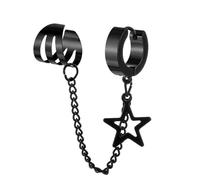 Elegante 316L Acciaio Inox Stella Ear Cuff Gioielli Clip Sicuro Leggero Set Per Le Donne Cinque Punto Stella Orecchini, Misura unica, come descritto, come descritto