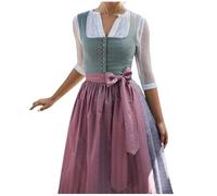 Elegante abito da cosplay con grembiule tradizionale, ideale per Oktoberfest, Halloween, feste di carnevale, feste medievali ed eventi storici (verde militare, L)
