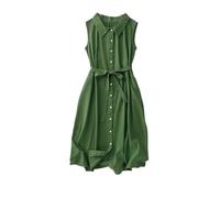 Elegante abito da donna senza maniche, vestibilità ampia, gonna lunga con cintura, a vita alta, design Sense abito alla moda, come mostrato nelle immagini, M