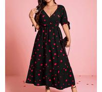 Elegante abito da donna versatile best seller con design a nodo sulla spalla, maniche corte, orlo arricciolato in tessuto a pieghe, adatto per il pendolarismo, feste serali, romanticismo, disponibile 