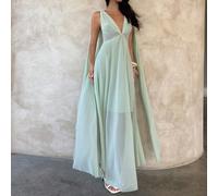 Elegante abito da invitata a matrimonio verde salvia per donne, abito lungo in maglia senza maniche con vita annodata, per vacanze estive in spiaggia, concerti, lauree, outfit chic Y2K L,M,S,XL,XS,XXL