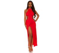 Elegante Abito da Sera Con collo Alto E Copertura Rosso #AK1426