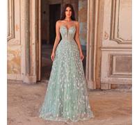 Elegante abito da sera con spalla singola e perline, con raffinato ricamo, silhouette da ballo svasata per una figura lusinghiera - per feste, matrimoni e autunno L,M,S,XL,XSPiantePaillettes
