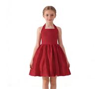 Elegante abito da sera da bambina senza maniche, con schiena scoperta