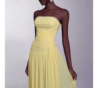 Elegante abito da sera romantico e alla moda in tessuto elasticizzato a rete con decorazione arricciata, gonna oversize, abito da festa elegante per invitati a matrimoni, abito viola formale da sera L