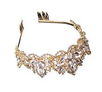 Elegante abito da sposa da principessa con pettine per capelli e fascia con corona di cristallo, per matrimoni, balli, feste, per donne, ragazze, damigelle d'onore, ragazze con fiori, Height 5.5*37cm