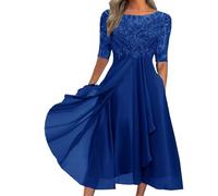 Elegante abito formale in pizzo con maniche a 3/4, elegante abito per la madre della sposa, elegante abito da cocktail slim fit, perfetto per matrimoni, cerimonie, banchetti, cene e occasioni formali