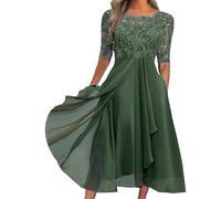Elegante abito formale in pizzo con maniche a 3/4, elegante abito per la madre della sposa, elegante abito da cocktail slim fit, perfetto per matrimoni, cerimonie, banchetti, cene e occasioni formali
