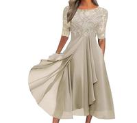 Elegante abito formale in pizzo con maniche a 3/4, elegante abito per la madre della sposa, elegante abito da cocktail slim fit, perfetto per matrimoni, cerimonie, banchetti, cene e occasioni formali