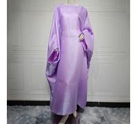 Elegante abito in raso per le donne Eid Celebration con maniche a pipistrello per feste (media grandezza viola)
