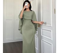 Elegante abito in stile arabo con affascinante mantella e dettagli con cerniera nascosta, che emanano nobiltà per il Capodanno L,M,S,XL,XS,XXLTessuto