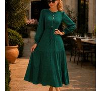 Elegante abito lungo a fantasia floreale con maniche lunghe - Comodo abito maxi per tutti i giorni, look da sera e occasioni speciali. Abbraccia un'eleganza senza tempo e un comfort impareggiabileRinn