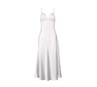 Elegante Abito Sottoveste Longuette In Raso Con Scollo A V In Pizzo