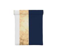 Elegante accento di strisce bianche blu navy finte dorate, Spremere il portafoglio superiore da donna Borsa portaoggetti Piccola portamonete Portamonete