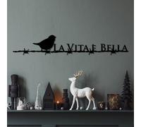 Elegante accessorio decorativo da parete in metallo, 86 x 15 cm, 100% metallo, spessore 1,5 mm, leggero e moderno design per la decorazione della casa