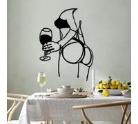 Elegante accessorio decorativo da parete in metallo, nero, 51 x 70 cm, 100% metallo, spessore 1,5 mm, leggero e facile da appendere, perfetto per decorazioni moderne