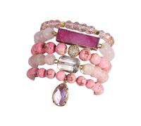 Elegante accessorio fatto a mano perline pietra texture gioielli da polso alla moda adatto per migliorare la forza di volontà perline, Misura unica, come descritto