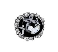 Elegante accessorio per capelli a forma di coniglietto bianco e nero con lacci, fermaglio per capelli con piccoli cappelli a cilindro per ragazze e donne alla moda goticismo coniglio clip