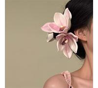 Elegante accessorio per capelli con fiore Cymbidium, rosa, squisito design floreale artificiale, affascinante accessorio per capelli da donna, alla moda ed elegante, con pregevole fattura.
