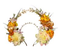 Elegante accessorio per capelli con fiori, fascia culturale, struttura in tessuto, fascia con fiori, accessorio per capelli o abito tradizionale