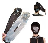 Elegante accessorio per capelli da donna, fermaglio per chignon a forma di fiore, ricamato a mano, per un look elegante e quotidiano (a-2 pezzi)