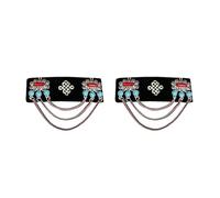 Elegante accessorio per capelli in lanugine con flairs mongoli e nappe fluenti portatile per gli amanti della moda retrò ed etnica personalizza i capelli