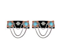 Elegante accessorio per capelli in lanugine con flairs mongoli e nappe fluenti portatile per gli amanti della moda retrò ed etnica personalizza i capelli