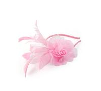 Elegante accessorio per capelli piumato da donna elastico con clip regolabile per corse di cavalli feste fotografia copricapo piuma leggera