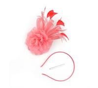 Elegante accessorio per capelli piumato da donna elastico con clip regolabile per corse di cavalli feste fotografia copricapo piuma leggera