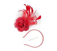 Elegante accessorio per capelli piumato da donna elastico con clip regolabile per corse di cavalli feste fotografia copricapo piuma leggera