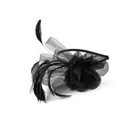 Elegante accessorio per capelli piumato da donna elastico con clip regolabile per corse di cavalli feste fotografia copricapo piuma leggera