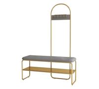 Elegante albero da ingresso con scarpiera e appendiabiti, 5 ganci per camera da letto/soggiorno, grigio, 80 x 32 x 168 cm, perfetto salvaspazio e organizer