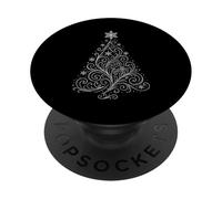 Elegante albero di Natale minimalista con linee a spirale PopSockets PopGrip Adesivo
