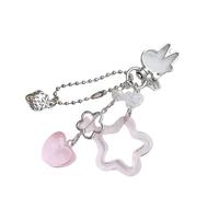 Elegante anello a forma di stella con finitura gialla vivace, accessorio per borsa per l'organizzazione quotidiana della catena con ciondolo, C