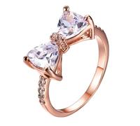 Elegante anello da donna con nodo a fiocco grande zircone gioielli squisiti e brillanti gioielli alla moda adatti a tutte le occasioni che mostrano perfettamente il temperamento elegante da donna Set