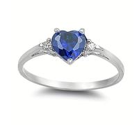 Elegante anello placcato in oro bianco con zirconia cubica a forma di cuore, accessorio personalizzato, ideale per l'uso quotidiano da donna, per feste, vacanze, anniversari, gioielli d'amore