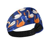 Elegante animale cigno colorato e blu raffreddamento fasce in tessuto elastico fascia per il sudore per le donne per palestra palestra palestra bandas para el cabello deportivas