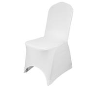 Elegante Anteriore Sedia Coperchio Bianco/Nero Durable Poliestere Spandex Abiti