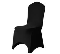 Elegante Anteriore Sedia Coperchio Bianco/Nero Durable Poliestere Spandex Abiti