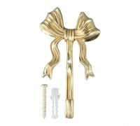 Elegante appendiabiti da parete in ottone massiccio con fiocco dorato, per vestiti e asciugamani, nastro decorativo per bagno, camera da letto, cucina, gancio in metallo, 90 mm (S, 1 pezzo)