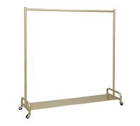 Elegante Appendiabiti da Terra in Legno massello con Design Girevole, Organizer Resistente con vano portascarpe, Supporto Appendiabiti con Finitura Dorata per la casa e Gli Accessori