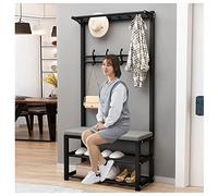 Elegante appendiabiti in bambù su ruote, autoportante con ripiani, 100 x 39 x 165 cm, perfetto per ingresso, corridoio, fango e camera da letto