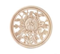 Elegante applique floreale in legno, applique per mobili in legno, 20 cm, decorazione ovale per il restauro di mobili europei e la valorizzazione degli interni della casa, in colore legno classico